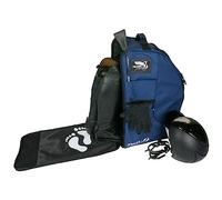 Driver13 Mochila Deluxe con compartimento para casco, mochila para botas de equitación, tamaño 35 x 30 x 60 cm, azul marino