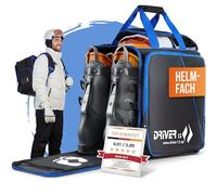 Driver13 ® Mochila para Botas de esquí con Compartimento para Casco + Mochila para Botas de esquí con Compartimento para Casco Duro + Botas de Snowboard + Bolsa para Botas Negro-Azul