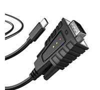 DriverGenius SerialEdgeX Seire | 1-Puerto USB-C a Serie/RS232 Cable Adaptador con 3 x LED - Compatible con Windows 11, macOS 15, y DB9 Dispositivos Serie