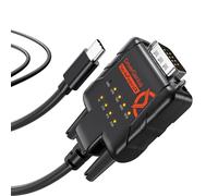 DriverGenius SerialGuardX Series | Adaptador USB-C a RS232 DB9 Serie (Puerto COM), Chip FTDI, RS232 de Pines Completos, 9 Leds Indicadores, para PLC y Equipos Industriales, Windows macOS Linux