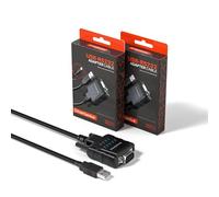 DriverGenius SerialPulseX Serie | Adaptador Cable USB a RS232 Serie con 9 Leds Indicadores de Monitoreo - Señales RS232 de Pin Completo - Windows 11, macOS, Linux (2 uds/paq. USB232A-E-A)