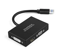 DriverGenius ViewX Trio Series | Adaptador USB 3.0 a HDMI/DVI/VGA con Audio 3,5 mm para Escritores, Diseñadores y Analistas de Datos Compatible PC/Mac【DisplayLink Chipset, 1-Pieza】