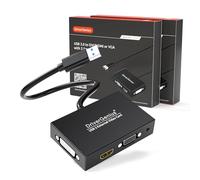 DriverGenius ViewX Trio Series | Adaptador USB 3.0 a HDMI/DVI/VGA con Audio 3,5 mm para Escritores, Diseñadores y Analistas de Datos Compatible PC/Mac【DisplayLink Chipset, 2-Pieza】