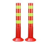Driveway Barrier Posts - 18 & 30 Inch Reflective Traffic Cones for Parking Lots, Construction, and Road(Red,2 Pack/30 in H)