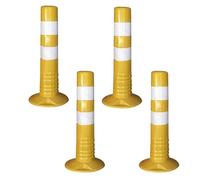 Driveway Barrier Posts - 18 & 30 Inch Reflective Traffic Cones for Parking Lots, Construction, and Road(Yellow,4 Pack/17.7 in H)