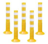 Driveway Barrier Posts - 18 & 30 Inch Reflective Traffic Cones for Parking Lots, Construction, and Road(Yellow,5 Pack/30 in H)
