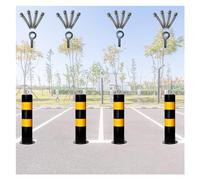 Driveway Barrier Traffic Bollard Post - 20in Tall Reflective Parking Post with Lockable Base & Hanging Ring(4 Piece)