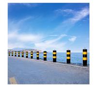 Driveway Barrier Traffic Bollard Post - 20in Tall Reflective Parking Post with Lockable Base & Hanging Ring(12 Piece)