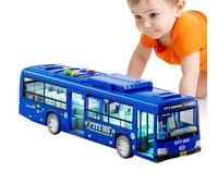 Driving Bus Toy,Large Play Vehicles Toy - Educational City Stagecoach Buses, Battery-Operated Play Vehicles Toy with Music and Light, Openable Doors For Holiday Party