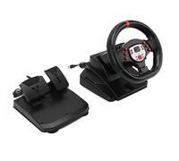 Driving Force Racing Wheel, Game Steering Wheel Red Stripe Sensitivity Control Simulación de Automóvil 180 Grados 5 en 1 con Pedal para Game Mahcine