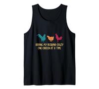 Driving My Husband Crazy One Chicken at a Time Funny Chicken Camiseta sin Mangas