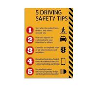Driving School Safety Rules Tin Wall Sign 12x8 Inch