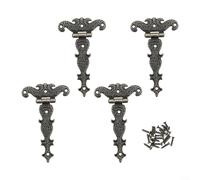 Drivstraw 4 bisagras en T antiguas de aleación de zinc resistente para gabinetes, cajas de madera, joyeros con estilo decorativo vintage (bronce)