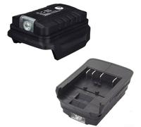 Drivstraw Adaptador de batería para batería Bosch de 18 V con luz de trabajo LED, convertidor de salida USB dual, accesorio de herramienta eléctrica portátil para cargar dispositivos móviles, negro