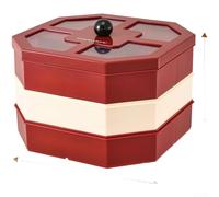 Drivstraw Bandeja giratoria de frutas con tapa, cuenco multicapa para aperitivos, caramelos y nueces, plato giratorio de 360 grados, almacenamiento resistente al polvo para sala de estar, oficina
