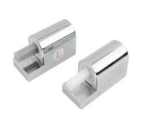 Drivstraw Bisagra para asiento de inodoro de ABS para cuenco cuadrado, mecanismo de amortiguación de cierre lento, ángulo de apertura de 115°, acabado plateado, estructura estable resistente, 1 par