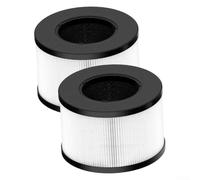 Drivstraw BS-03 True para filtro HEPA de repuesto para purificadores de aire Slevoo, filtración 3 en 1 de grado H13 (prefiltro + para HEPA + carbón activado), paquete de 2, color blanco