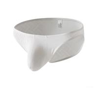 Drivstraw Calzoncillos de seda de hielo con estampado a cuadros para hombre con tela translúcida que difunde la luz, mezcla de poliéster y elastano, elástico sensible (XXL blanco)