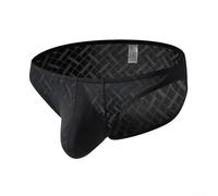 Drivstraw Calzoncillos de seda de hielo con estampado a cuadros para hombre con tela translúcida que difunde la luz, mezcla de poliéster y elastano elástica sensible (XL negro)