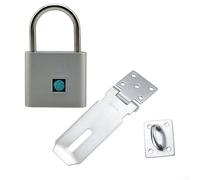 Drivstraw Candado de acero inoxidable con pestillo de puerta, cerradura sin llave para la escuela, gimnasio, taquilla y seguridad de cajones, mecanismo de bloqueo biométrico recargable