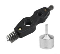 Drivstraw Cepillo limpiador de tuberías de cobre para taladro, kit de limpieza de tubos de metal de 15 mm y 22 mm con mango hexagonal, cepillos de alambre de acero inoxidable para fontanería