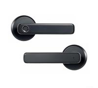 Drivstraw Cerradura de puerta de tres puntos con huellas dactilares para puertas interiores de madera y metal, aleación de aluminio, negro, 21,8 x 15,7 x 8,5 cm, reconocimiento de semiconductores