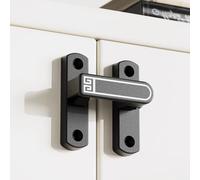 Drivstraw Cerradura de seguridad ajustable de aleación de zinc para puerta corredera con función de luz nocturna, pestillo de fijación de tornillo antideslizante para instalación horizontal o vertical