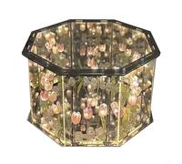 Drivstraw Espejo de luz nocturna hecho a mano con flor de tulipán, lámpara de mesa LED cuadrada para dormitorio, sala de estar o guardería, kit de montaje semiacabado con (A)