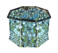 Drivstraw Espejo de luz nocturna hecho a mano con flor de tulipán, lámpara de mesa LED cuadrada para dormitorio, sala de estar o guardería, kit de montaje semiacabado con (B)