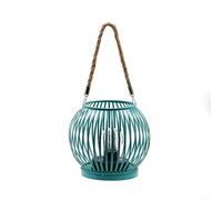 Drivstraw Farol solar de rayas de hierro para decoración de jardín, resistente a la intemperie, luz de jardín colgante negro/azul, 30 x 17 cm, construcción de metal resistente al óxido, no (luces de