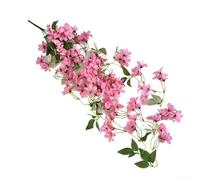 Drivstraw Flores artificiales colgantes de seda, guirnalda de plantas de jazmín y gloria matutina falsas de 100 cm para interiores y exteriores, decoración de bodas, fiestas (rosa jazmín de invierno)