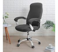 Drivstraw Funda giratoria para sillón, silla de bañera y silla de cubo, funda elástica con dobladillo elástico, protección completa de 360 grados, lavable a máquina, decoración moderna (gris oscuro)