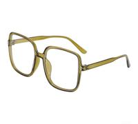Drivstraw Gafas retro con marco cuadrado para mujer, gafas ligeras de policarbonato con borde completo para cara redonda, marcos ópticos de moda de lente transparente, estilo literario chino clásico