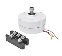 Drivstraw Generador eléctrico de baja velocidad trifásico de 200 W para turbina eólica y de agua, 12 V, 24 V, 48 V CA, kit de alternador de imán permanente con rectificador, eje único (200 W, 24 V)