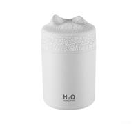 Drivstraw Humidificador de escritorio USB con luz, humidificador de niebla fría para coche, capacidad de 300 ml, apagado automático, carga tipo C, blanco (blanco)