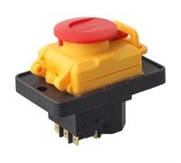 Drivstraw Interruptor de botón magnético KJD18 de 400 V, botón de parada de 6 pines IP54 para máquina de molienda de torno, herramienta eléctrica industrial, controlador de seguridad