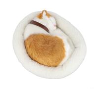 Drivstraw Juguete de peluche realista para gato, mascota electrónica de peluche suave para decoración del hogar, adorno de coche y compatible con el uso diario de compañero, amarillo/blanco/gris