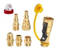 Drivstraw Kit de conexión rápida de propano de latón de 7 piezas para sistemas de gas de baja presión de RV, accesorios a prueba de fugas para estufa de camping, calentador, parrilla, hogueras