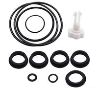 Drivstraw Kit de reparación de bomba de filtro de arena Intex 25013 Juego de anillos de repuesto con válvula de liberación de aire, piezas de junta para mantenimiento de equipos de piscina, goma negra