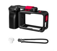 Drivstraw Marco de protección de mango y kit de expansión para cámara DJI Action 3/4/5 PRO con soporte de zapata fría, con múltiples interfaces de expansión, agarre antideslizante para cámara