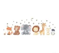 Drivstraw Pegatinas de pared de animales de dibujos animados para habitación de niños - Calcomanías de vinilo de PVC, 30 cm x 60 cm, extraíbles y reutilizables, no dañan, se pueden limpiar con esponja