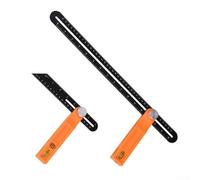 Drivstraw Regla de ángulo de aleación de aluminio con triple cuadrado y bisel en T deslizante, herramienta de medición de nivel ajustable para construcción de carpintería, opciones de 20 cm/40 cm (40