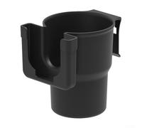 Drivstraw Soporte para teléfono con cubo de basura integrado y soporte para bebidas para uso en coche, material ABS, 9,5 x 7 x 12 cm, negro/marrón/blanco (negro)