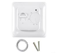 Drivstraw Termostato manual no programable para calefacción de suelo eléctrico, rango de 0 °C a 40 °C, salida de 16 A, clasificación IP20, incluye sensor de suelo y accesorios de montaje