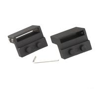 Drivstraw Tope para puerta corredera de granero para rieles de aleación de metal, burlete resistente al óxido con posicionamiento ajustable y llave incluida, 50 x 40 x 26 x 14 mm, color negro