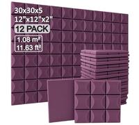 DRIXINI Paneles acústicos 30 × 30 × 5 cm - Patrón de hongo, alta densidad - reducción de eco, amortiguación de reverberación para estudio, podcast, oficina, cine en casa - fácil montaje, varios