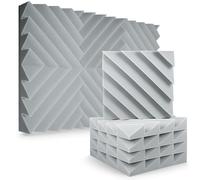 DRIXINI Paneles Acústicos 30 x 30 x 5 cm - Espuma 3D para Reducción de Reverberación en Estudio, Sala de juegos, Oficina y Hogar - Kits de 6/12/24/48, Cinta Incluida, Diseño Moderno (Gris, Paquete de