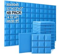 DRIXINI Paneles acústicos de 30 × 30 × 5 cm - Patrón de hongo, alta densidad - reducción de eco, amortiguación de reverberación para estudio, podcast, oficina, cine en casa, fácil instalación, varios