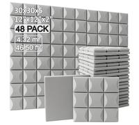 DRIXINI Paneles acústicos de 30 × 30 × 5 cm - Patrón de hongo, alta densidad - reducción de eco, amortiguación de reverberación para estudio, podcast, oficina, cine en casa, fácil montaje, varios