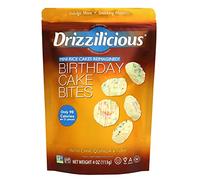 Drizzilicious Mini pasteles de arroz para tarta de cumpleaños con llovizna de chocolate blanco, 113 g